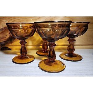 Set of (4) 4oz Vintage Imperial Glass Old Williamsburg Champagne Sherbet Glasses